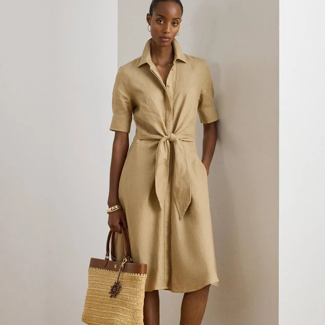 dress Ralph Lauren Women's Linen Fit and Flare Shirt Dress Macy's $195