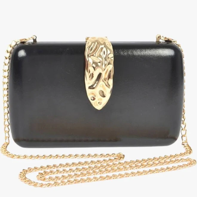 bag Rebdolls Gold Clasp Metallic Box Clutch Rebdolls $32.25
