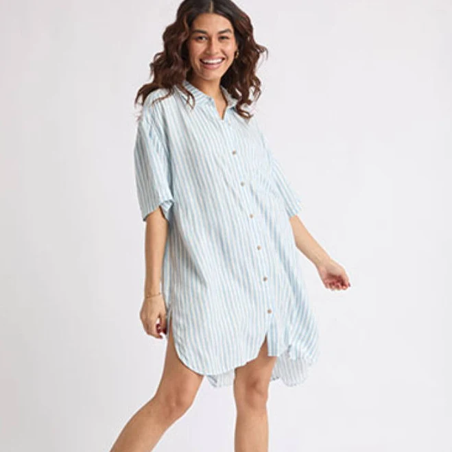 dress Reef Women's Ollie Striped Shirt Dress REEF $60