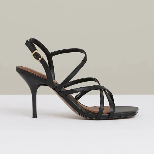 shoes Reiss Women's Elise Leather Stiletto Sandals Reiss $204