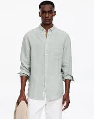 top Relaxed Linen Shirt – Mint Green – Men – ARKET WW arket.com $79
