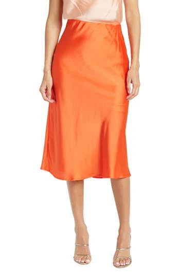 skirt Renee C Satin Midi Skirt Nordstrom Rack $29.97