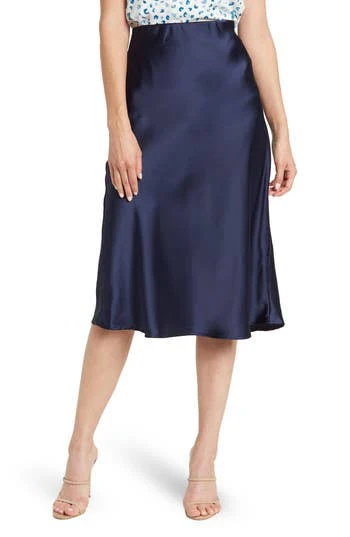 skirt Renee C Satin Midi Skirt Nordstrom Rack $29.97