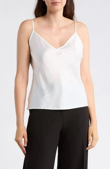 top Renee C V-Neck Satin Camisole Nordstrom Rack $36.97