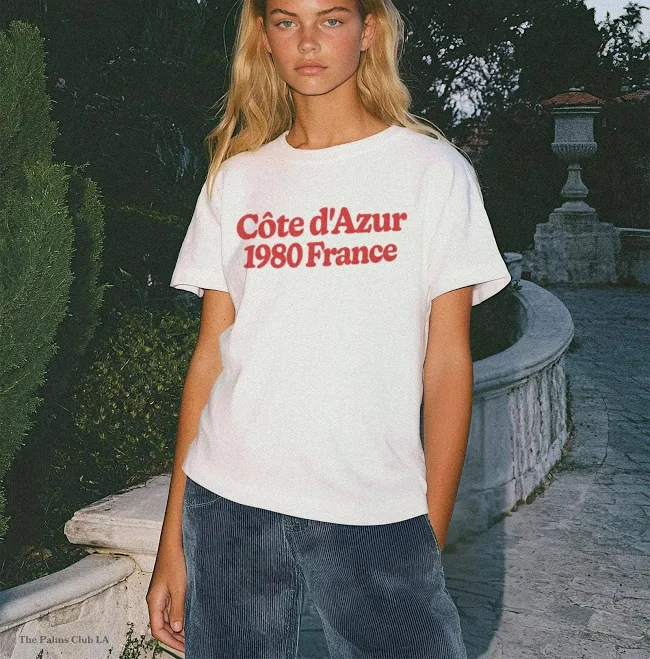 top Retro French Riviera Cote d'Azur Graphic Tee Etsy - Seller $29