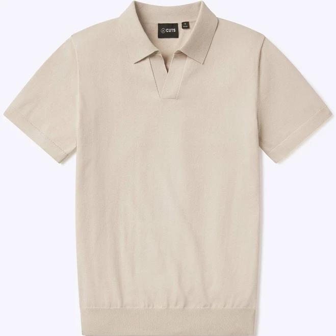 top Riviera Knit Polo | Sand Dune Signature-Fit Cuts Clothing $65