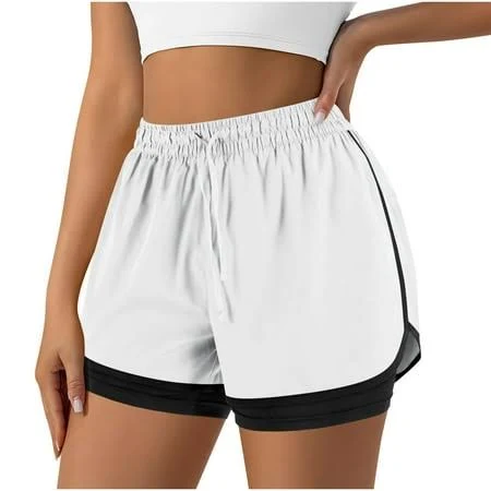 shorts Safuny Women's 2 Layer Workout Shorts Walmart - safuny $9.9