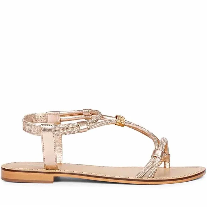 shoes Saint Andrea Crystal Cord Leather Flat Sandals SaintG USA $129