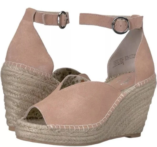 shoes Seychelles Espadrille Wedge Blush Pink Suede Sandal Women Size 6 eBay $22