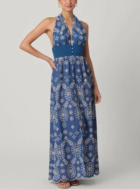 maxi dress Shoshanna Women's Halter Embroidered Maxi Cover Up Shoshanna Collection $350