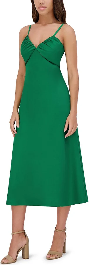 dress Siena Women's Satin V-Neck Sleeveless Midi Dress Dillard's $85.76