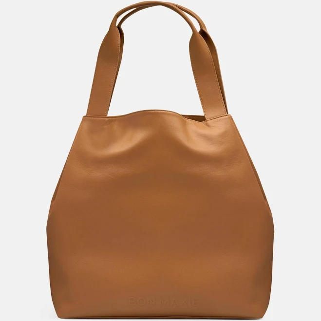 bag Slouchy Expandable Leather Tote Bag with Laptop Compartment Bon Maxie $308