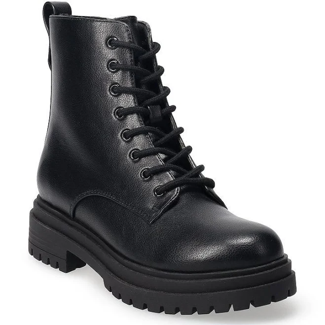 shoes SO Meela Women's Lace-Up Combat Boots, Size: 5.5, Black Kohl's $20.61