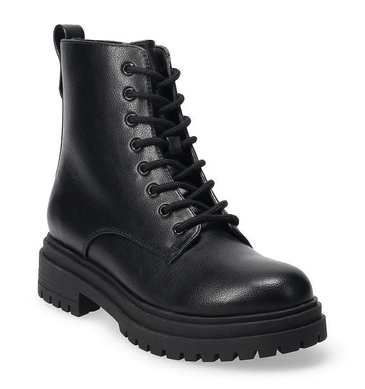 shoes SO Meela Women's Lace-Up Combat Boots, Size: 5.5, Black Kohl's $27.49