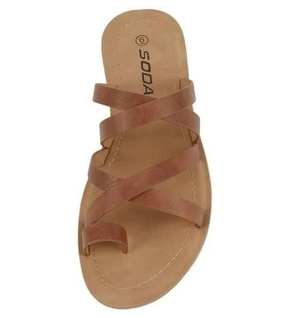 shoes Soda Shoes Women's Isabel-S Crisscross Slip-On Sandals Walmart - Dashing Shoes Inc $27.99