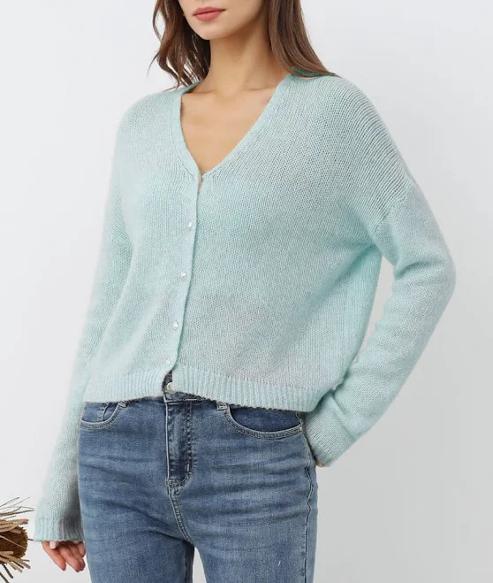 cardigan Solid Color Pearly Button Knit Cardigan Chicwish $47.9