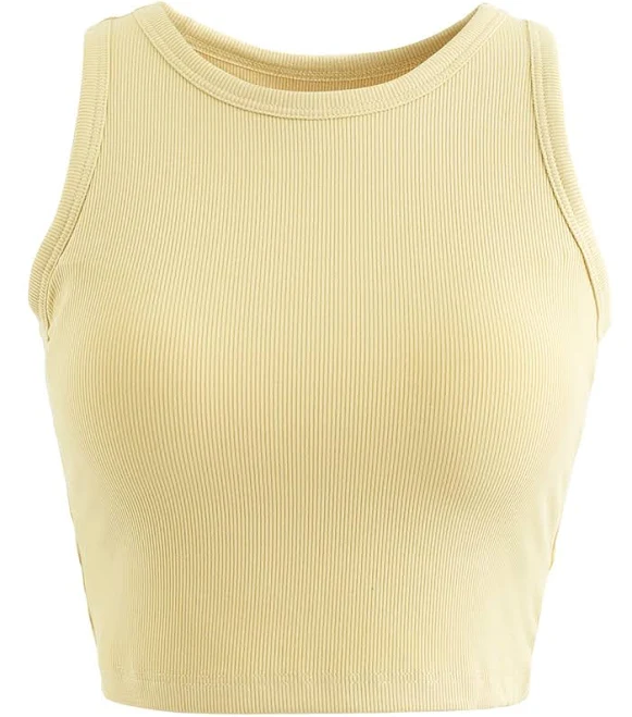 top Solid Color Ribbed Tank Top Chicwish $19.9