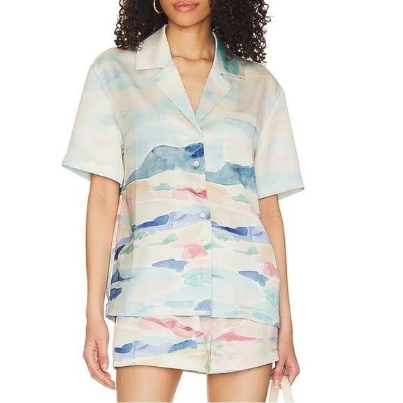 two piece set Song Of Style Watercolor Pastel Set Shorts & Top Satin Size Small eBay - forfoxsake19 $147