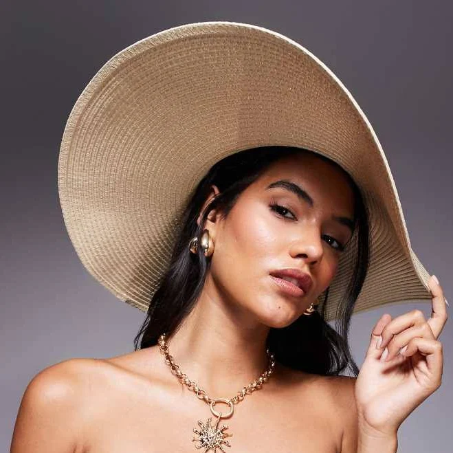 accessory South Beach wide brim floppy hat in natural beige-Neutral ASOS $21