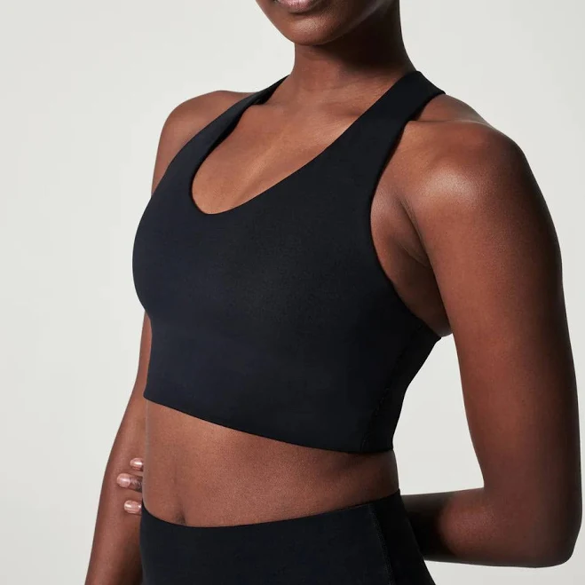 top Spanx Women's Longline Medium Impact Sports Bra Luxe Society Active $34