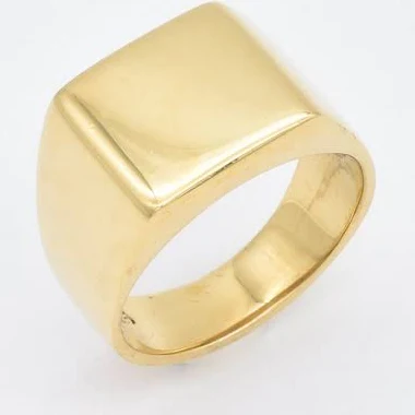 accessory Square Signet Gold Ring Chunky Signet Ring Aura & Faith $65