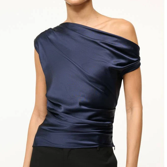 one shoulder top STAUD Women's Phare Silk Top Nordstrom $295