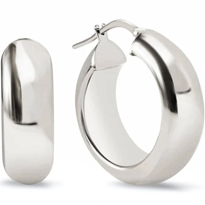 accessory Sterling Silver Chunky Hoop Earrings AMY O Jewelry $85