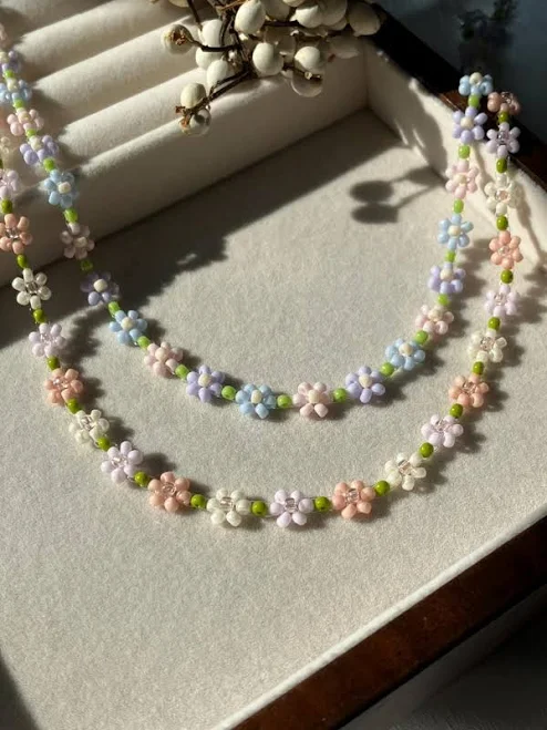 accessory Sterling Silver Conquette Daisy Beaded Choker Necklace Etsy - Seller $34.15