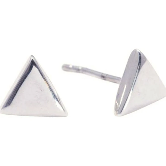 accessory Sterling Silver Flat Triangle Stud Earrings 925silverly.com $10.84