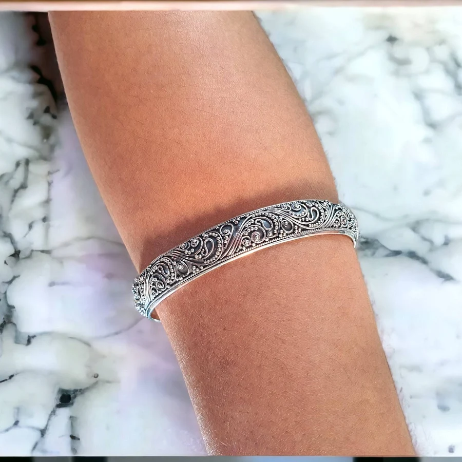 accessory Sterling Silver Intricate Cuff Bracelet Etsy - dSPRINGSILVER $159.2