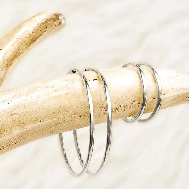 accessory Sterling Silver Minimalist Hoops Etsy - DelicateLayers $24