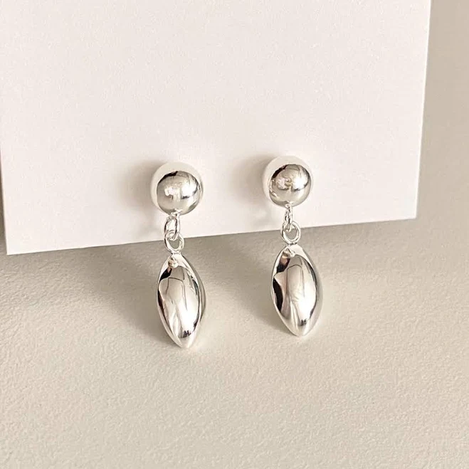 accessory Sterling Silver Oval Drop Earrings Etsy - Seller $42.42