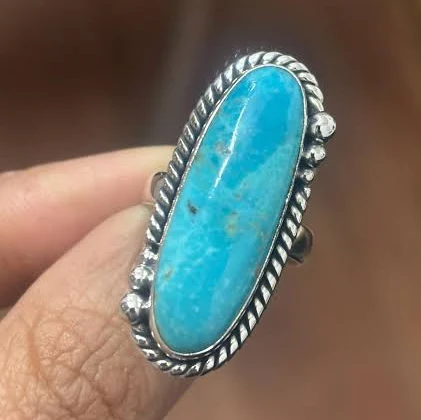 accessory Sterling Silver Oval Turquoise Statement Ring Etsy - Seller $50.4