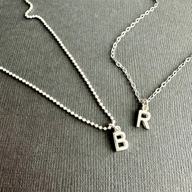 accessory Sterling Silver Tiny Mini Monogram Initial Necklace Etsy - maimaiandco $31.17