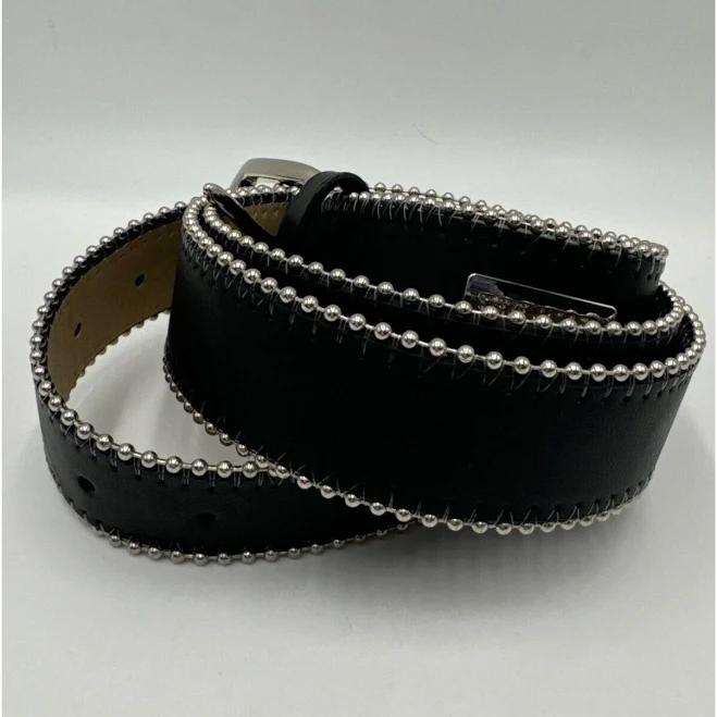 accessory Steve Madden Black Faux Leather Belt With Silver Studs eBay - bowtiquetreasures $21.51