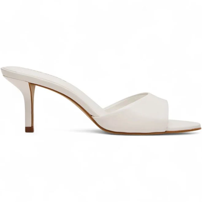 shoes Steve Madden Kendrix Mule Heel White Leather / 8 Shoes On Del Mar $109.95