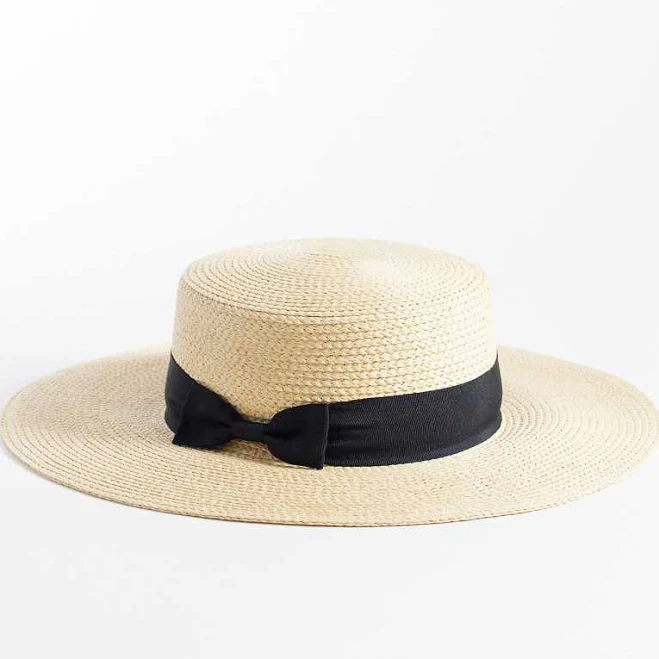 accessory Straw Boater Hat with Black Ribbon Trim ASOS $32