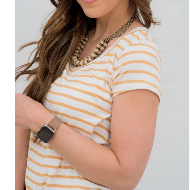 top Striped Short Sleeve Tee Betsey's Boutique Shop $28