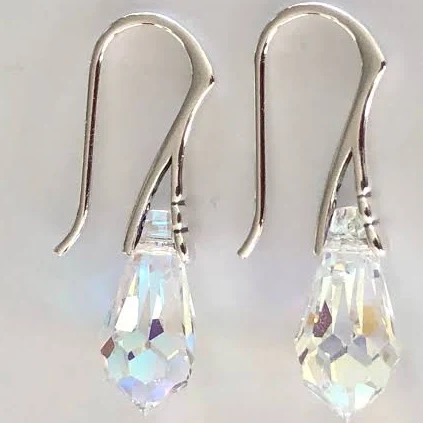 accessory Swarovski Crystal Teardrop Earrings Etsy - Seller $39.49