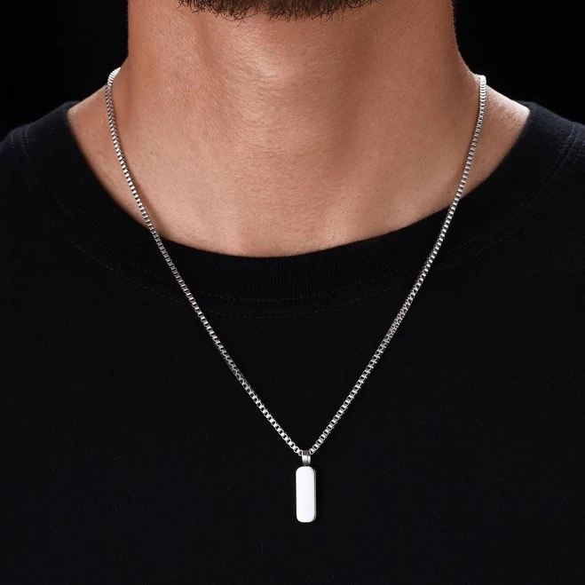 accessory Sylvian Grant Minimal Silver Pendant & Box Chain Sylvian Grant $39