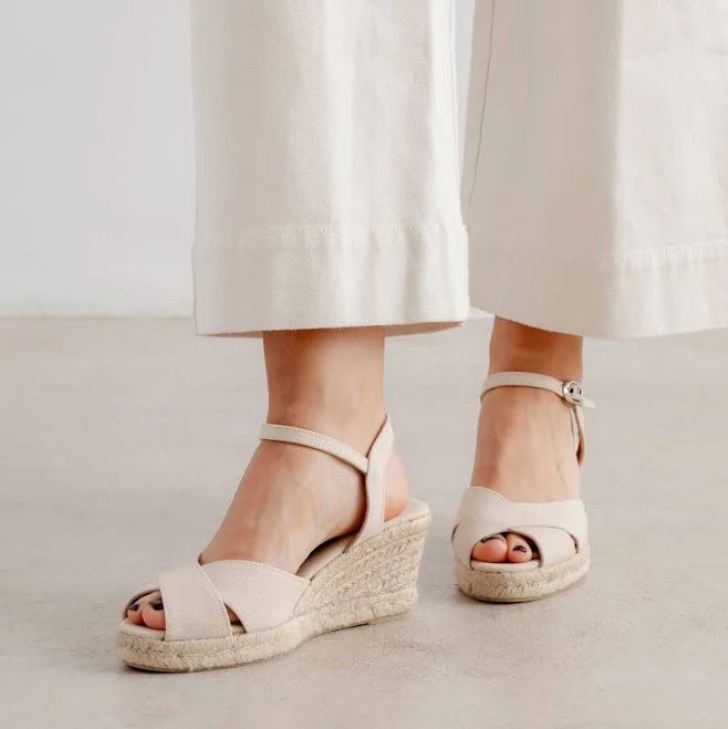 shoes TAGGIA Organic Cotton Jute Wedge with Rubber Sole Biankina $125.95