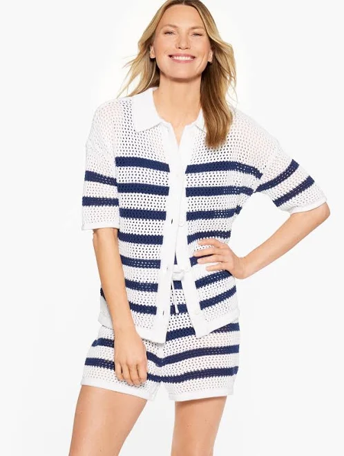 cover up Talbots Women's Aqua Club Open-Knit Shirt Cover-Up Talbots $79.99