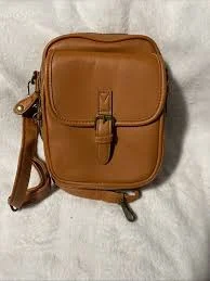 bag tan faux leather crossbody bag with a front flap and buckle accent eBay $22