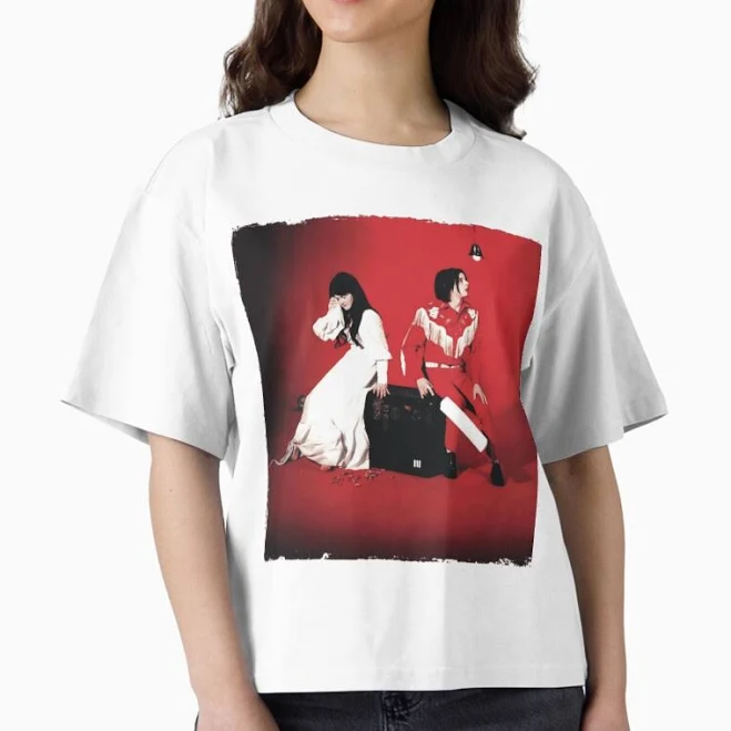 top The White Stripes Minimal Rock Duo Band T-Shirt Redbubble $24