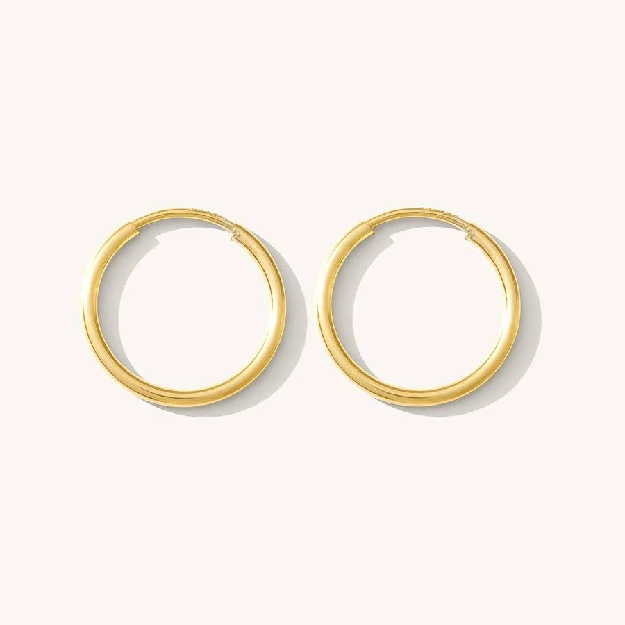 accessory Thin Hoop Earrings Gold Simple & Dainty $37