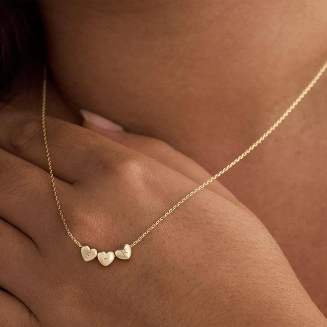 accessory Tiny 3D Initial Heart Charm Necklace Etsy - Seller $23.97