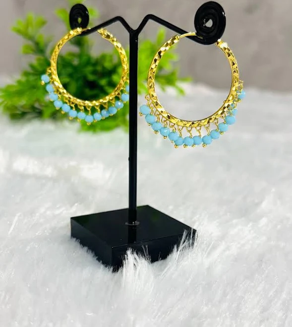 accessory Tiny Dainty Turquoise Bead Hoop Earrings Etsy - Seller $6.2