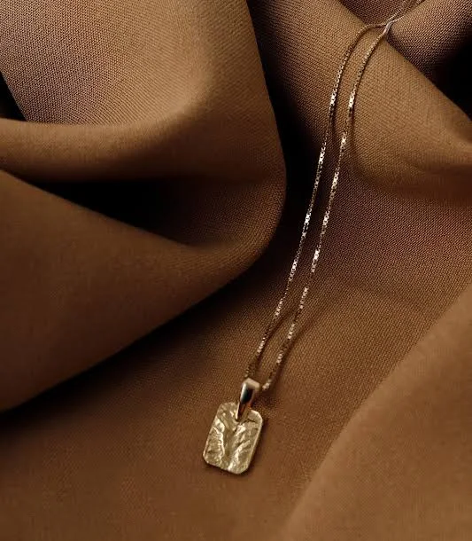accessory Tiny Gold Rectangle Pendant Necklace Etsy - Seller $55.4