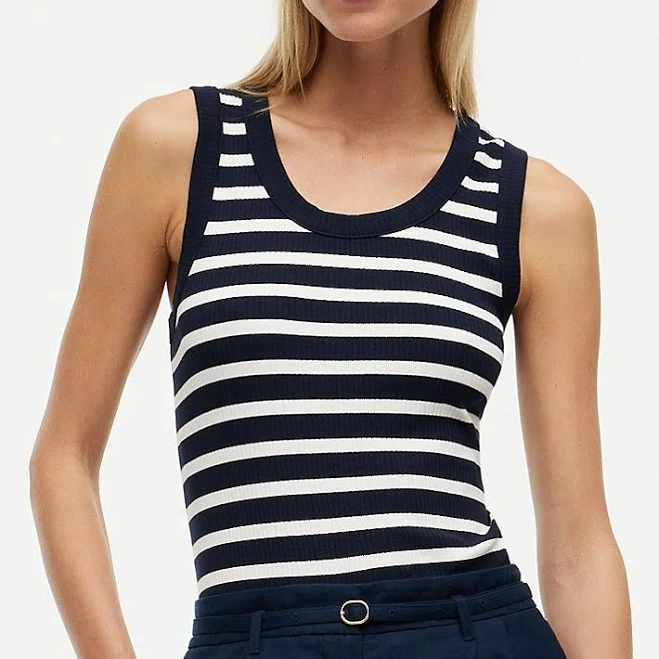top Tommy Hilfiger Women's Stripe Rib-Knit Tank Top Tommy Hilfiger $19.75