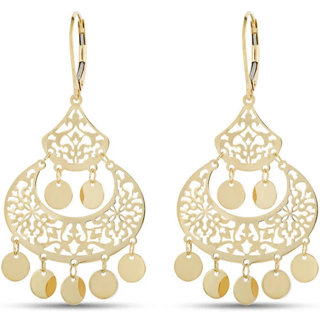 accessory Toscano Ricami Chandelier Earrings in 14K Yellow Gold Ben Bridge $449